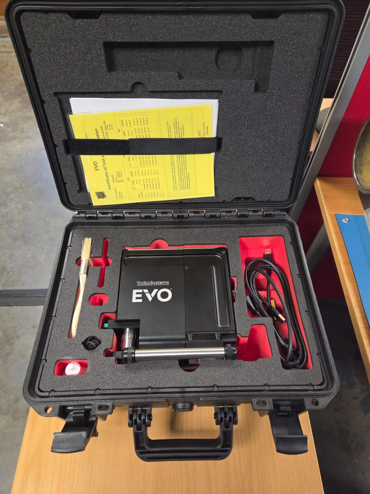 Actual Troika Systems AniCAM EVO in its protective case following UK training
